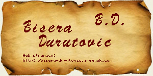Bisera Durutović vizit kartica